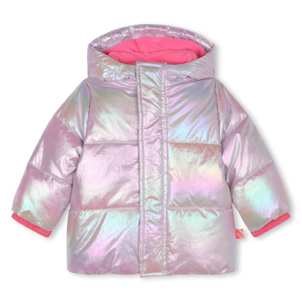NEW BILLIEBLUSH girl's shiny puffer jacket in pale pink